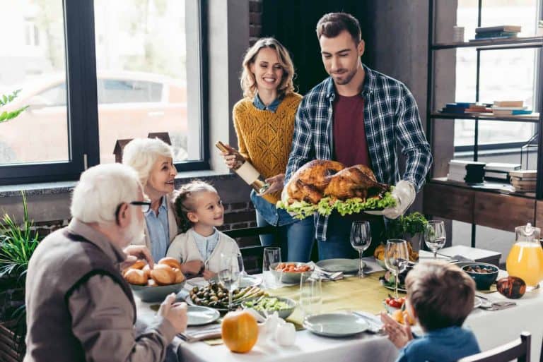 Family at Thanksgiving dinner